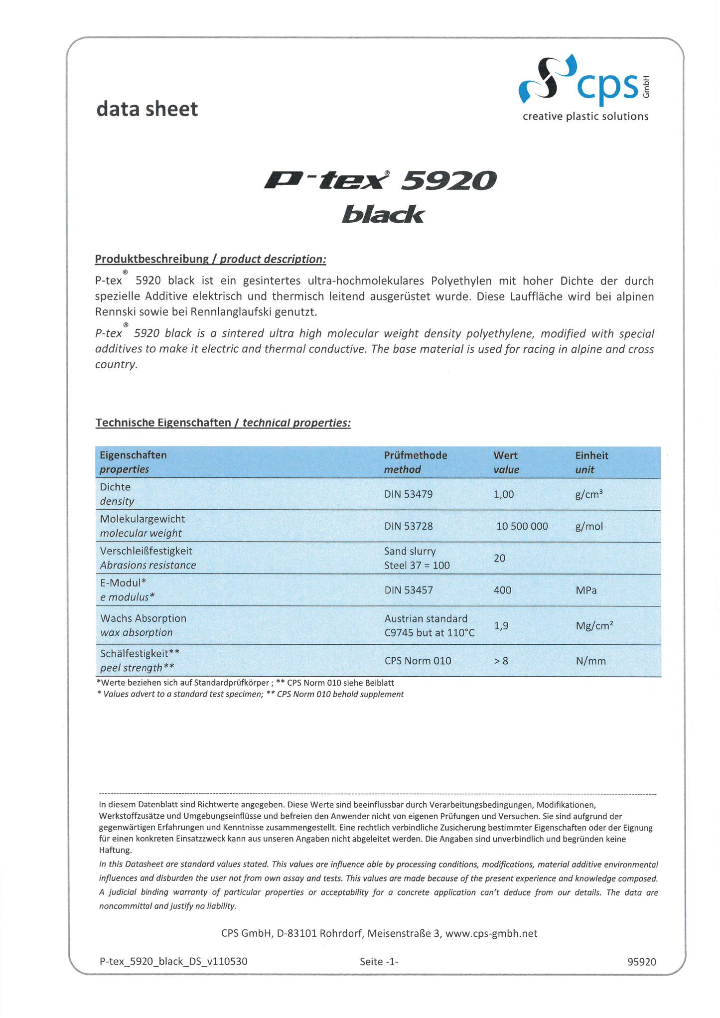 ソール材　P-TEX5920　グラファイトソール